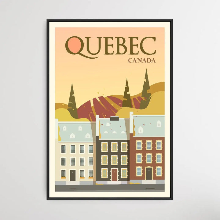 Quebec - Vintage Style Travel Print - I Heart Wall Art