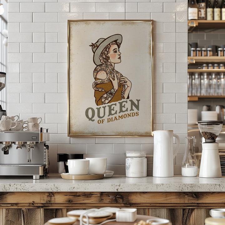 Queen of Diamonds (2) - Stretched Canvas, Poster or Fine Art Print I Heart Wall Art