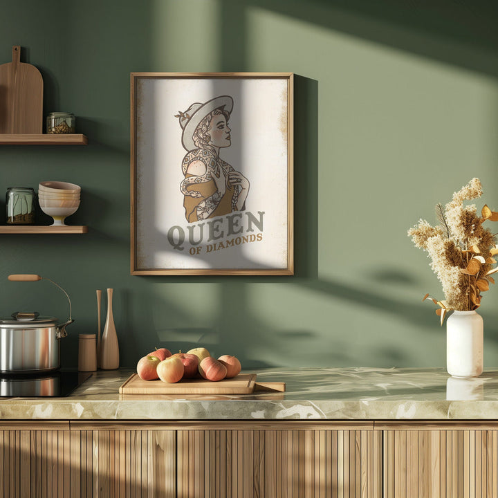Queen of Diamonds (2) - Stretched Canvas, Poster or Fine Art Print I Heart Wall Art