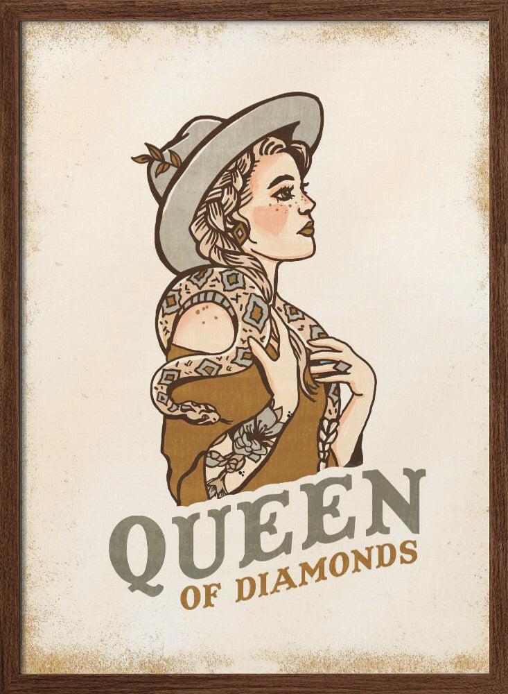 Queen of Diamonds (2) - Stretched Canvas, Poster or Fine Art Print I Heart Wall Art