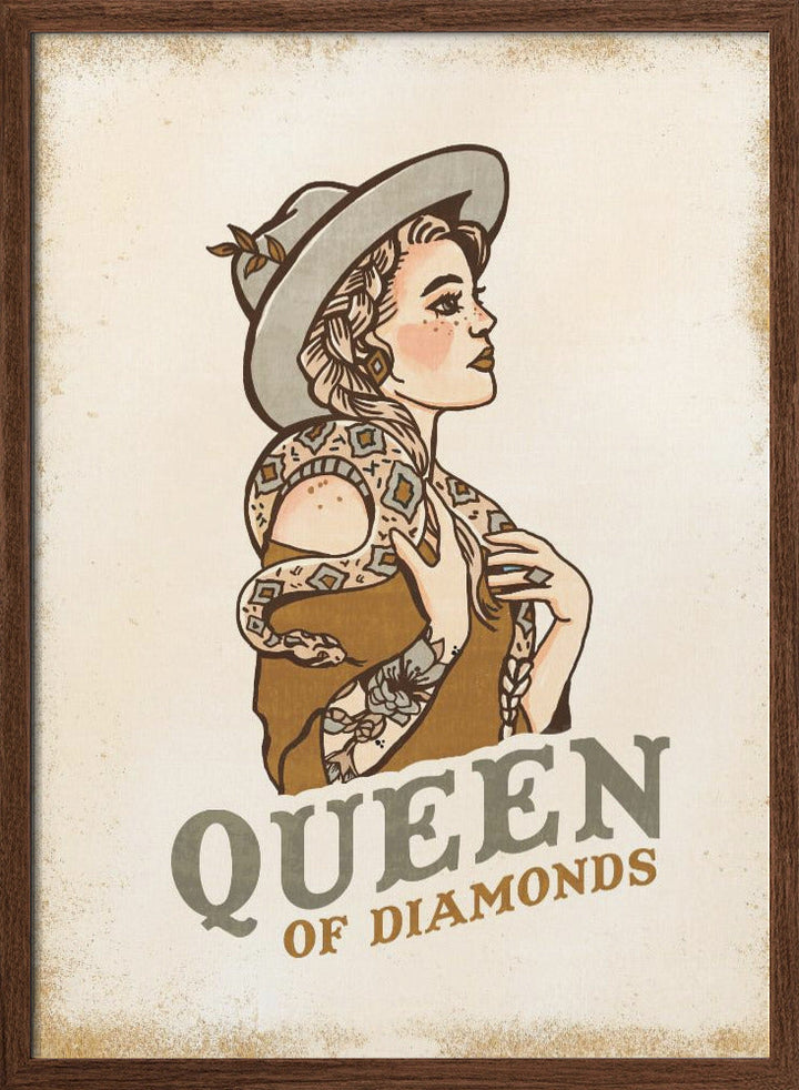 Queen of Diamonds (2) - Stretched Canvas, Poster or Fine Art Print I Heart Wall Art