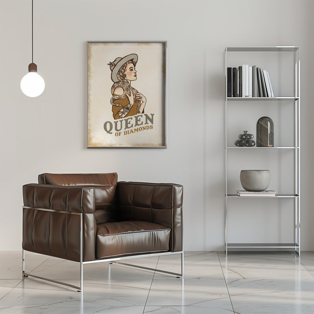 Queen of Diamonds (2) - Stretched Canvas, Poster or Fine Art Print I Heart Wall Art