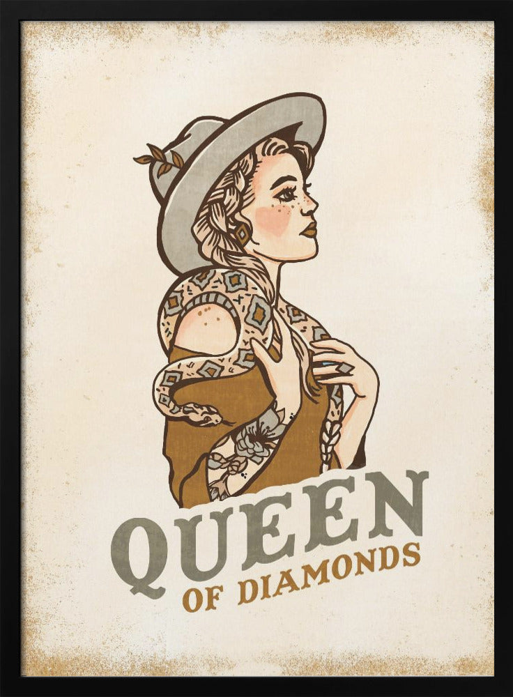 Queen of Diamonds (2) - Stretched Canvas, Poster or Fine Art Print I Heart Wall Art