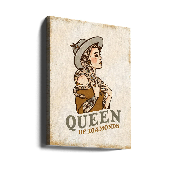 Queen of Diamonds (2) - Stretched Canvas, Poster or Fine Art Print I Heart Wall Art