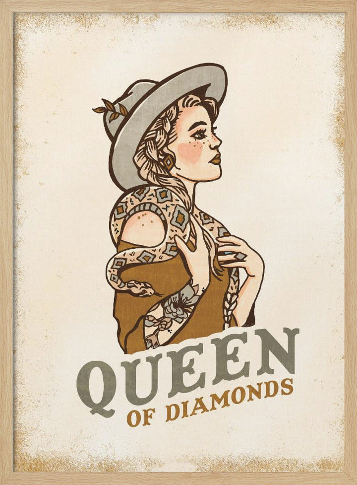Queen of Diamonds (2) - Stretched Canvas, Poster or Fine Art Print I Heart Wall Art