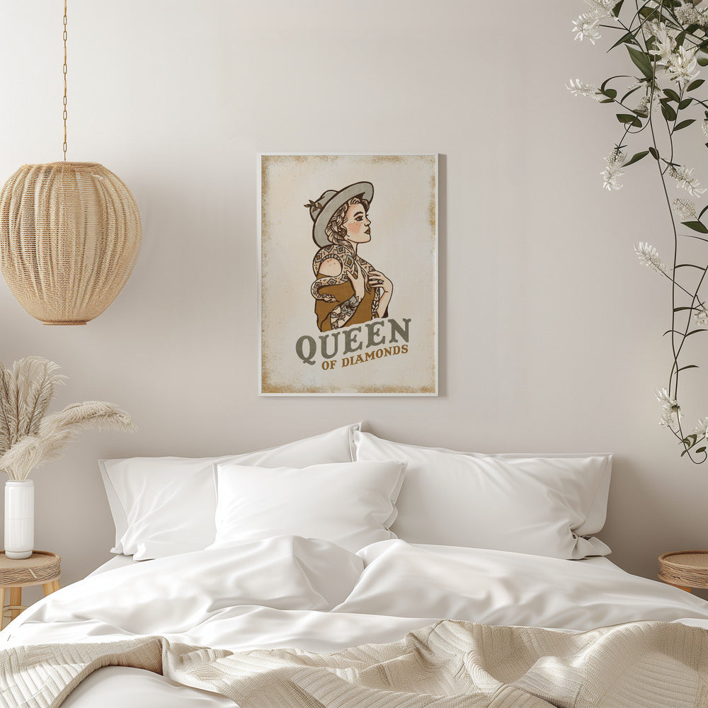 Queen of Diamonds (2) - Stretched Canvas, Poster or Fine Art Print I Heart Wall Art