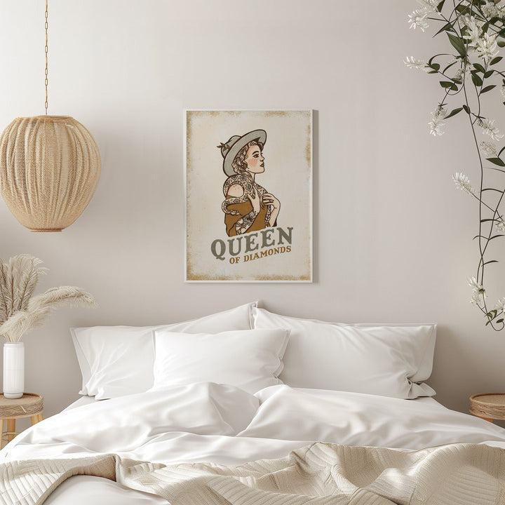 Queen of Diamonds (2) - Stretched Canvas, Poster or Fine Art Print I Heart Wall Art