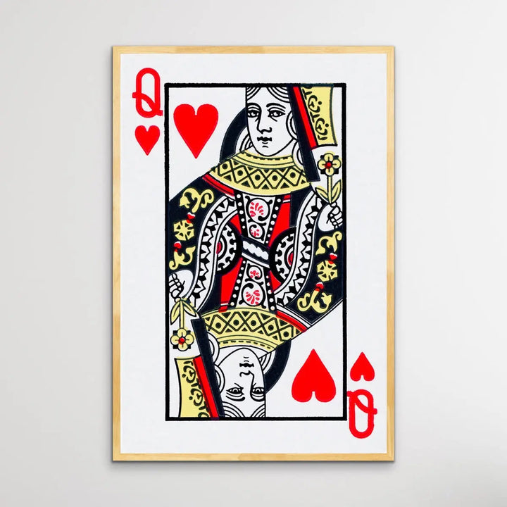 Queen Of Hearts - Playing Card Inspired Print - I Heart Wall Art