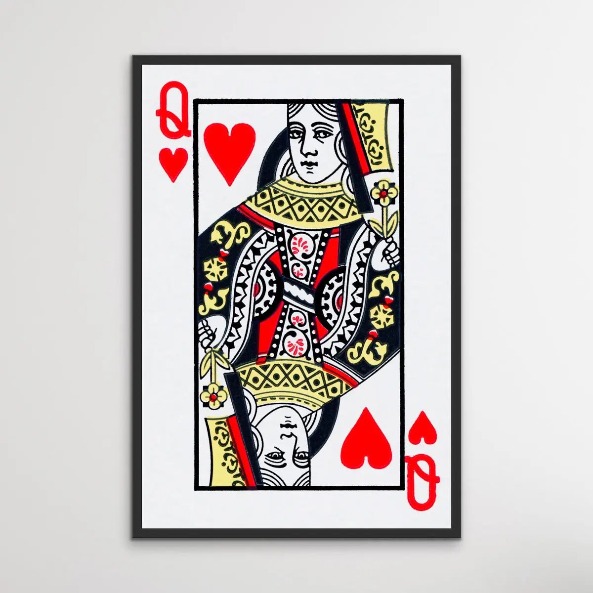 Queen Of Hearts - Playing Card Inspired Print - I Heart Wall Art