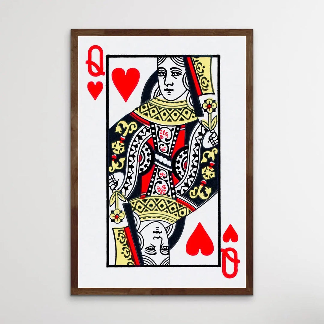 Queen Of Hearts - Playing Card Inspired Print - I Heart Wall Art