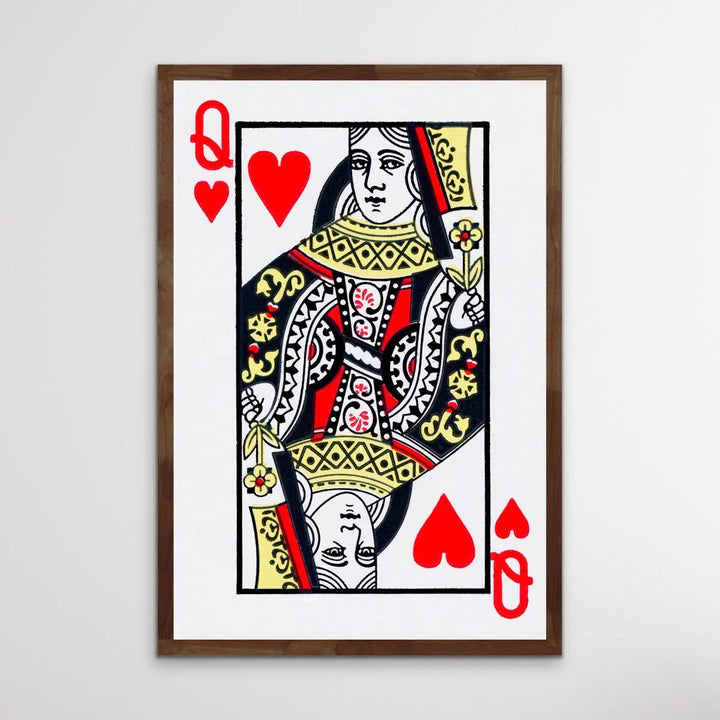 Queen Of Hearts - Playing Card Inspired Print - I Heart Wall Art
