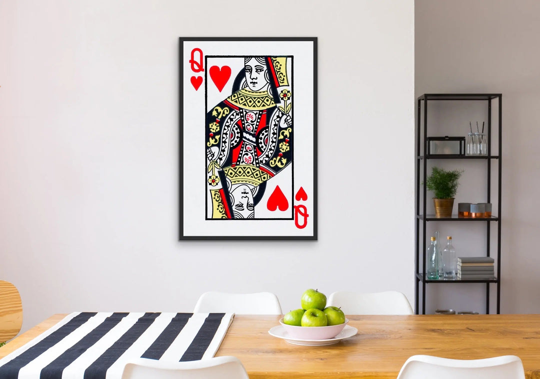Queen Of Hearts - Playing Card Inspired Print - I Heart Wall Art