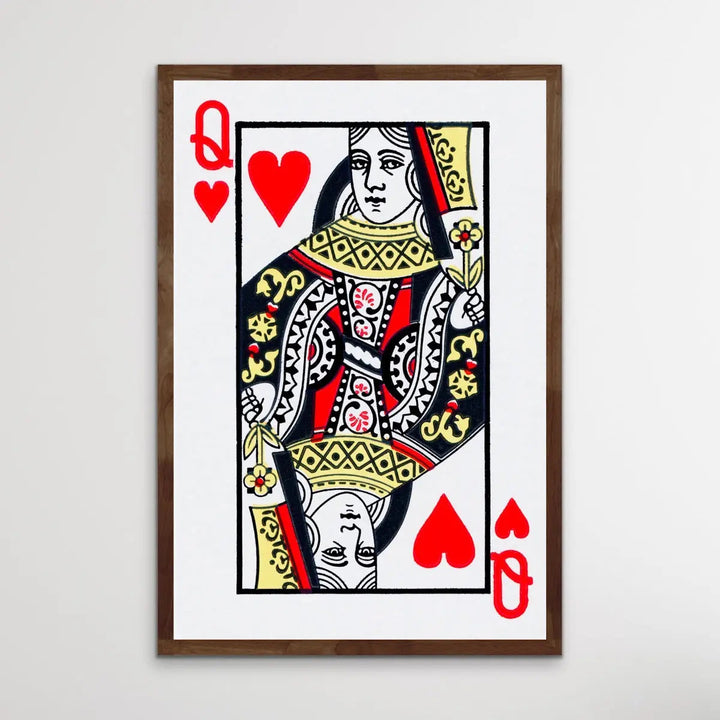 Queen Of Hearts - Playing Card Inspired Print - I Heart Wall Art