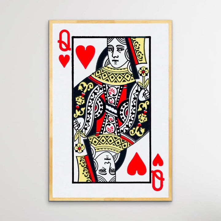 Queen Of Hearts - Playing Card Inspired Print - I Heart Wall Art