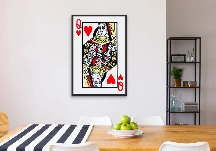 Queen Of Hearts - Playing Card Inspired Print - I Heart Wall Art