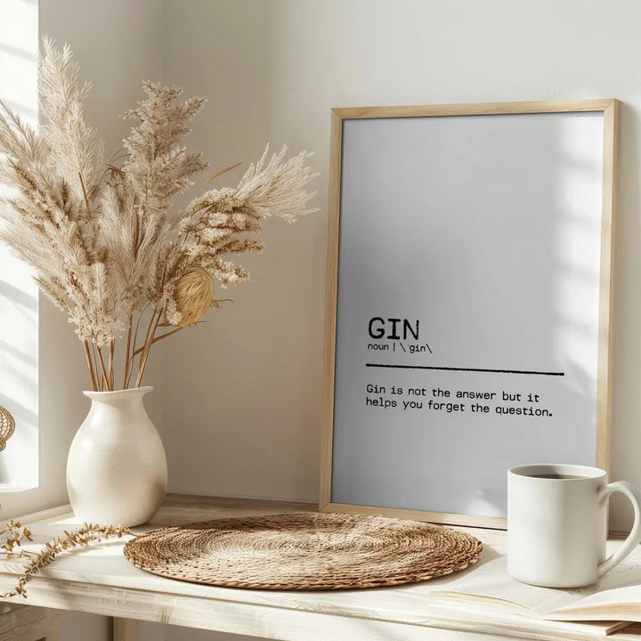 Quote Gin Question - Stretched Canvas, Poster or Fine Art Print I Heart Wall Art