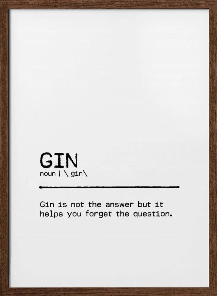 Quote Gin Question - Stretched Canvas, Poster or Fine Art Print I Heart Wall Art