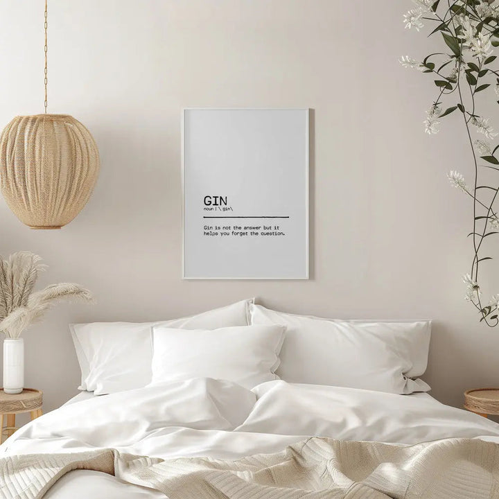 Quote Gin Question - Stretched Canvas, Poster or Fine Art Print I Heart Wall Art