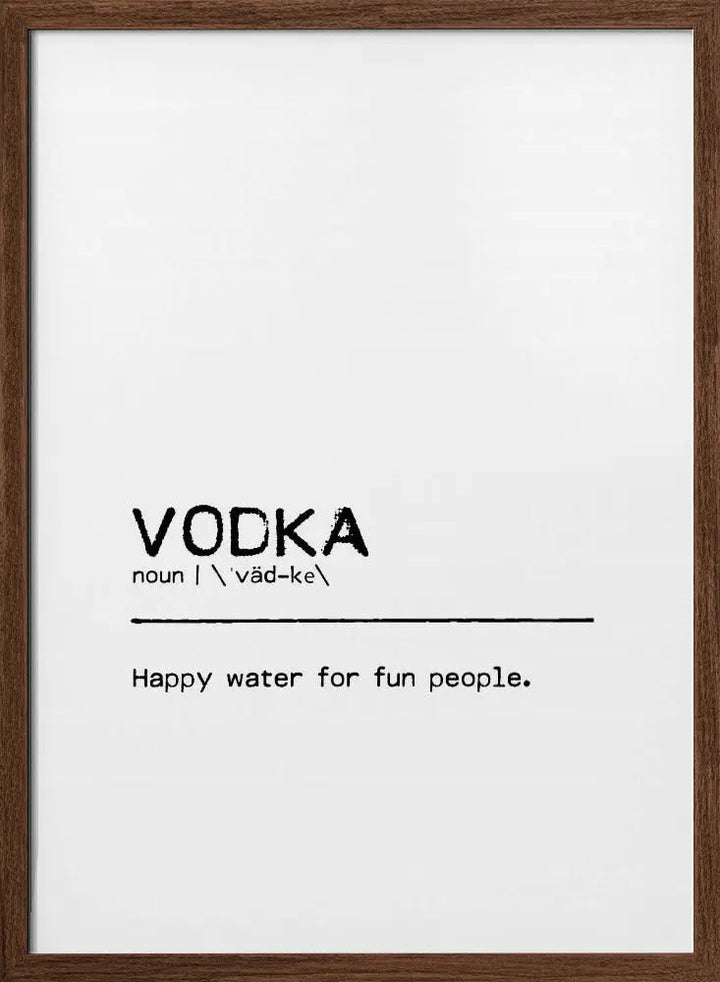 Quote Vodka Fun - Stretched Canvas, Poster or Fine Art Print I Heart Wall Art