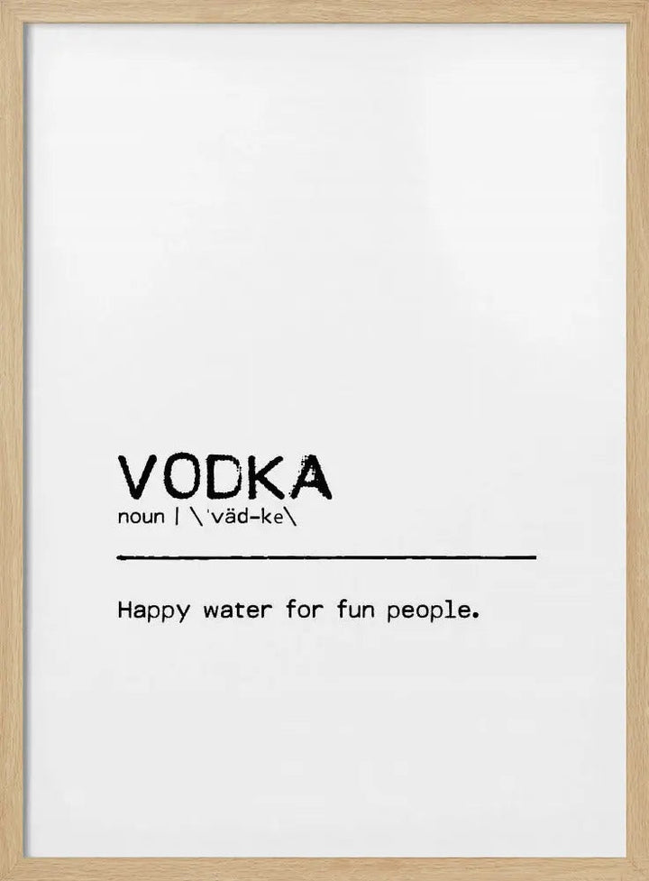 Quote Vodka Fun - Stretched Canvas, Poster or Fine Art Print I Heart Wall Art