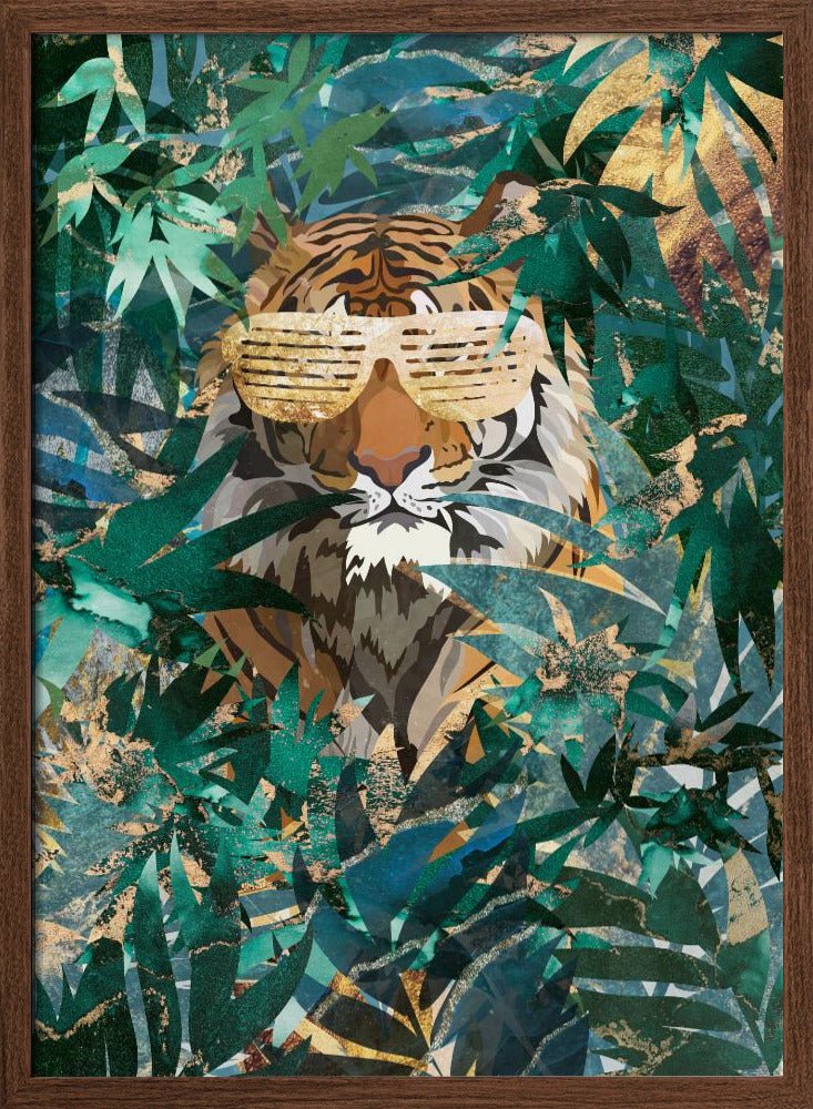 R&amp;B Tiger in the jungle - Stretched Canvas, Poster or Fine Art Print - I Heart Wall Art - Poster Print, Canvas Print or Framed Art Print