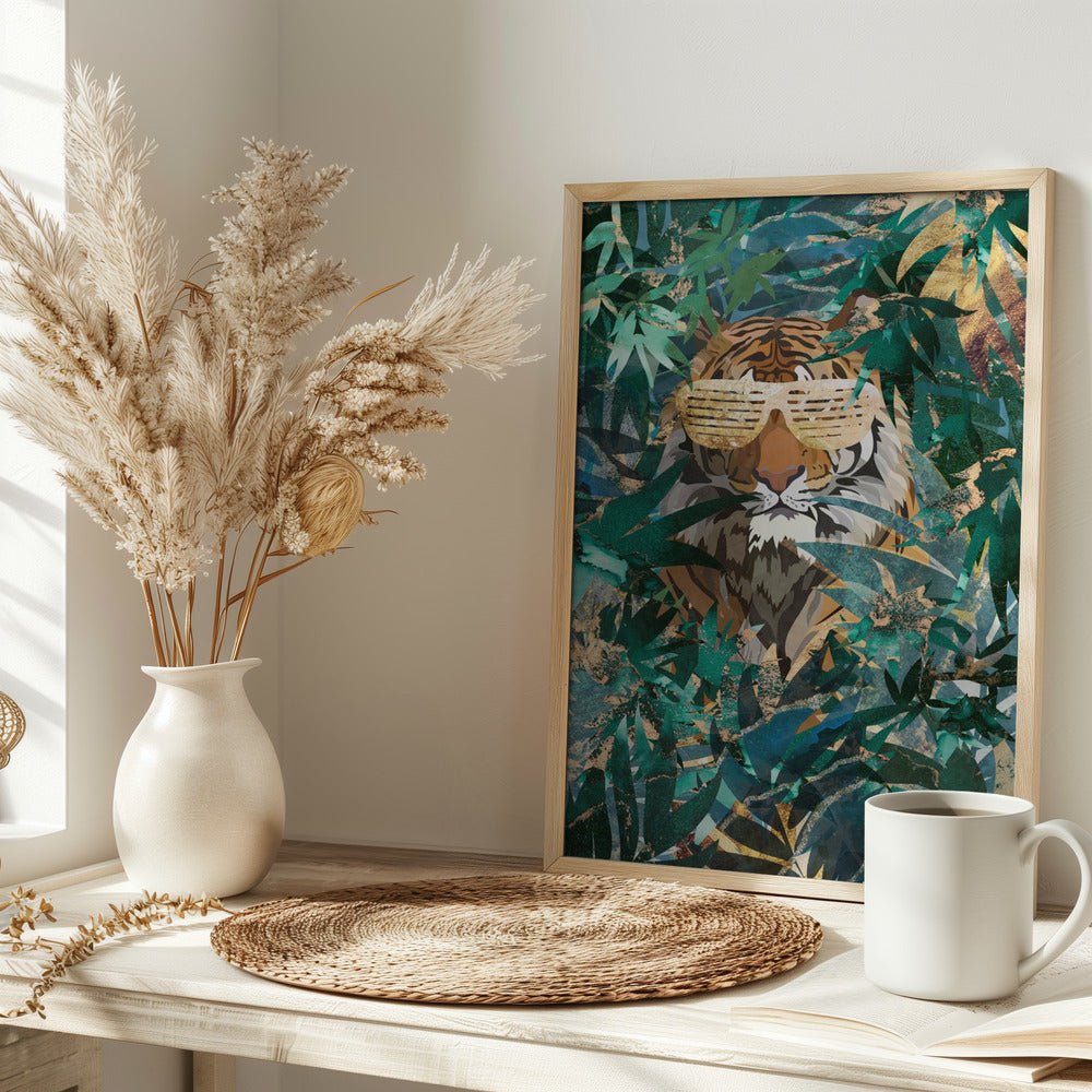 R&amp;amp;B Tiger in the jungle - Stretched Canvas, Poster or Fine Art Print - I Heart Wall Art - Poster Print, Canvas Print or Framed Art Print
