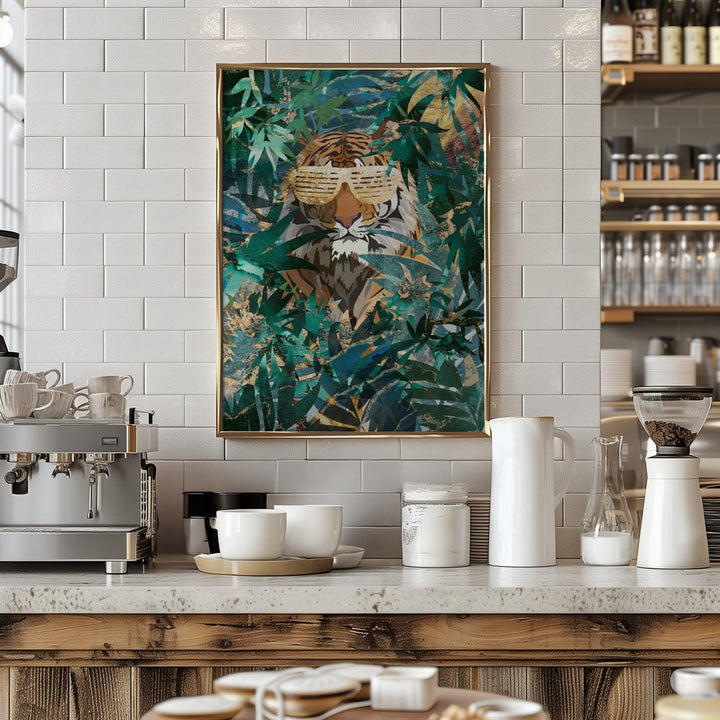 R&amp;amp;B Tiger in the jungle - Stretched Canvas, Poster or Fine Art Print - I Heart Wall Art - Poster Print, Canvas Print or Framed Art Print