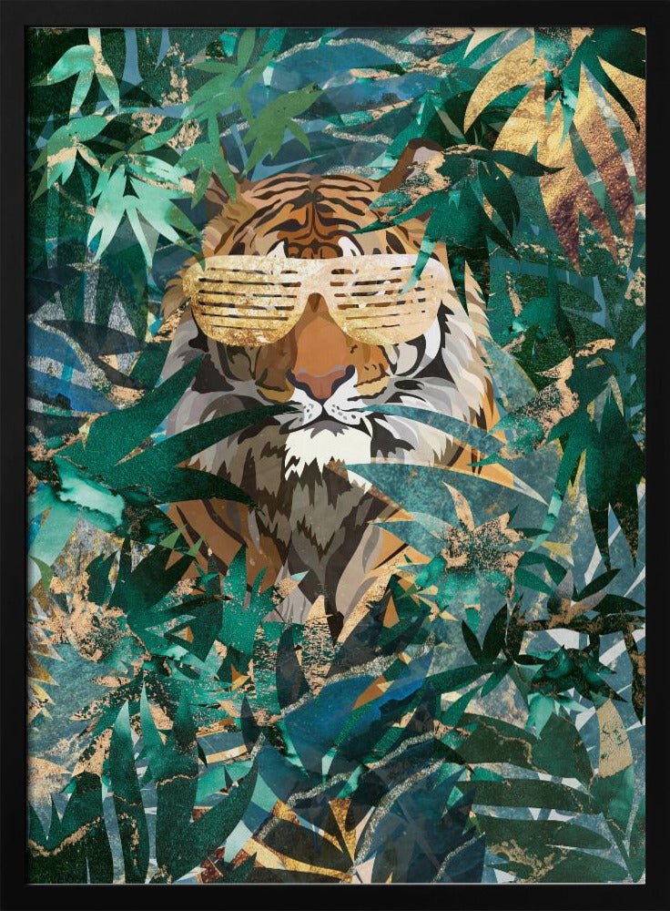 R&amp;amp;B Tiger in the jungle - Stretched Canvas, Poster or Fine Art Print - I Heart Wall Art - Poster Print, Canvas Print or Framed Art Print