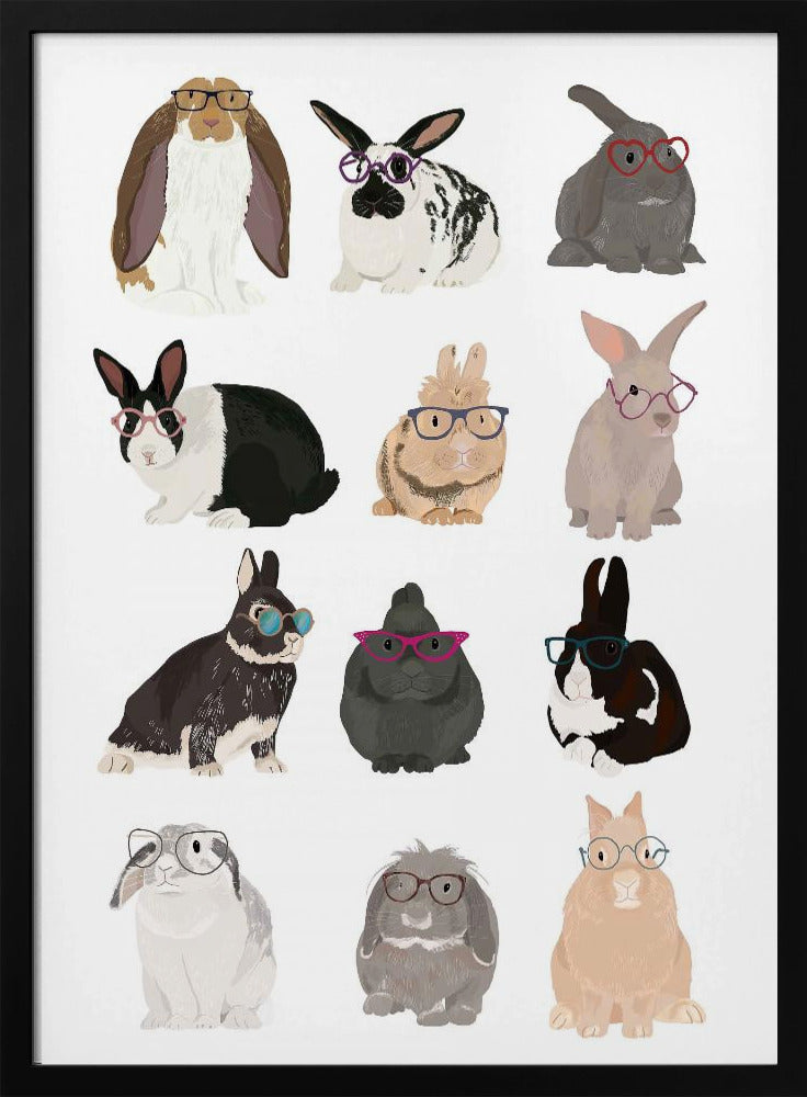 Rabbit Family - Stretched Canvas, Poster or Fine Art Print I Heart Wall Art