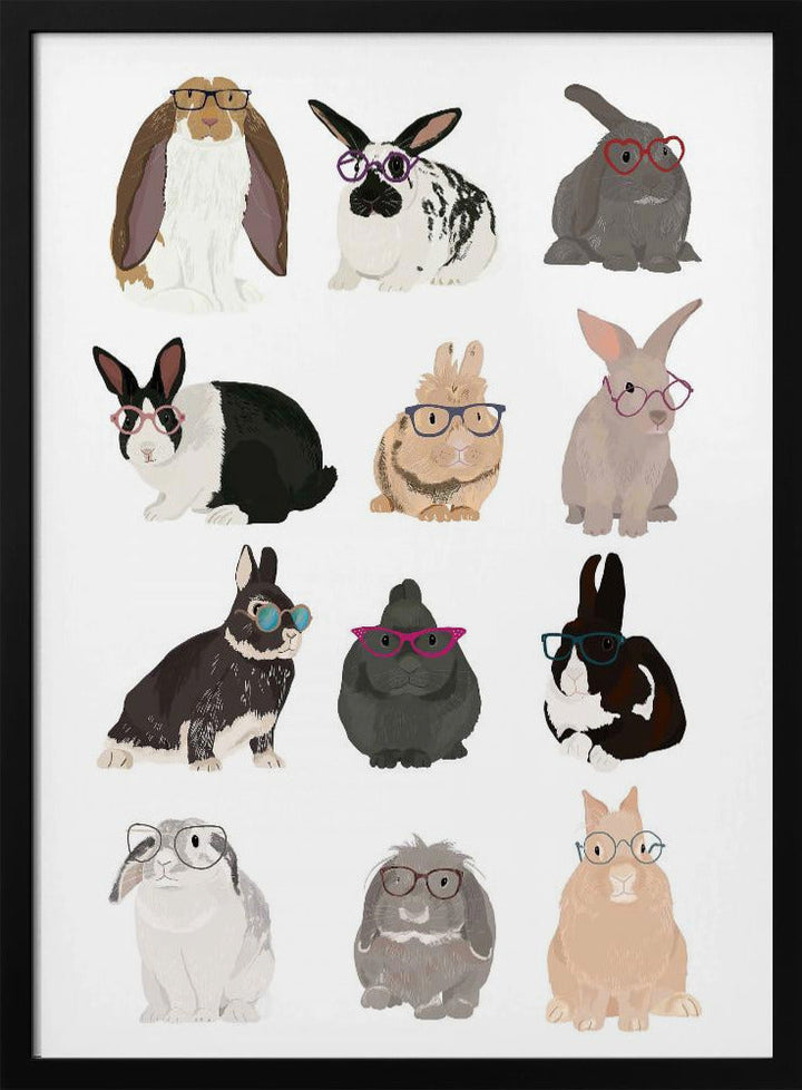 Rabbit Family - Stretched Canvas, Poster or Fine Art Print I Heart Wall Art