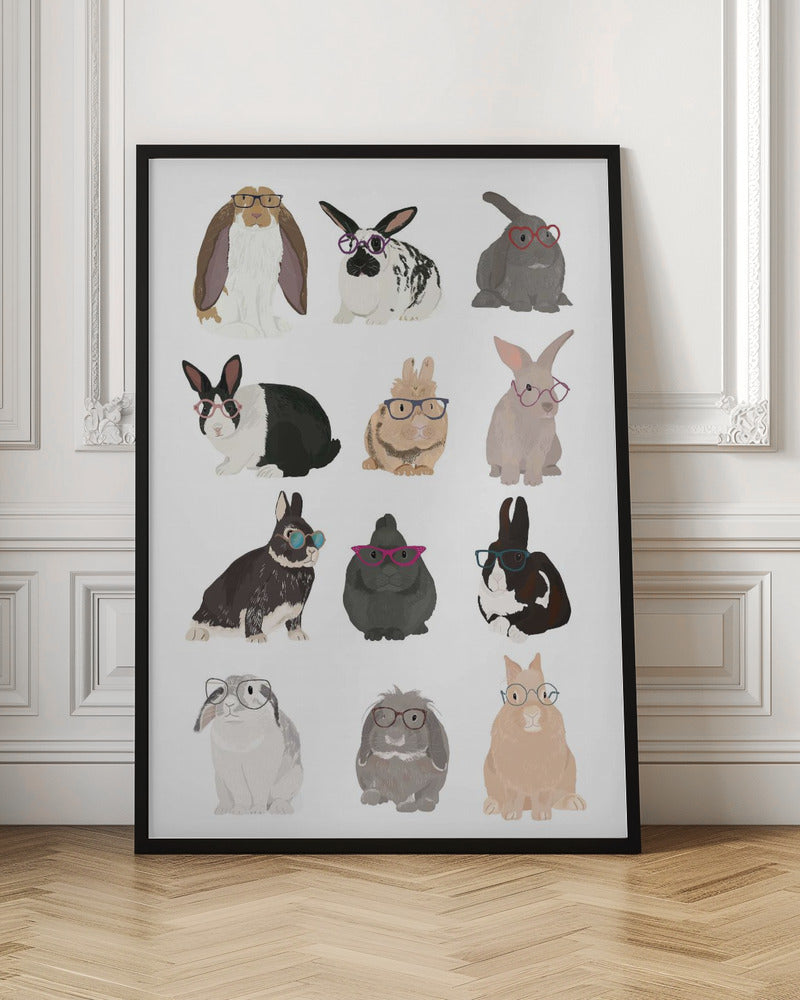 Rabbit Family - Stretched Canvas, Poster or Fine Art Print I Heart Wall Art