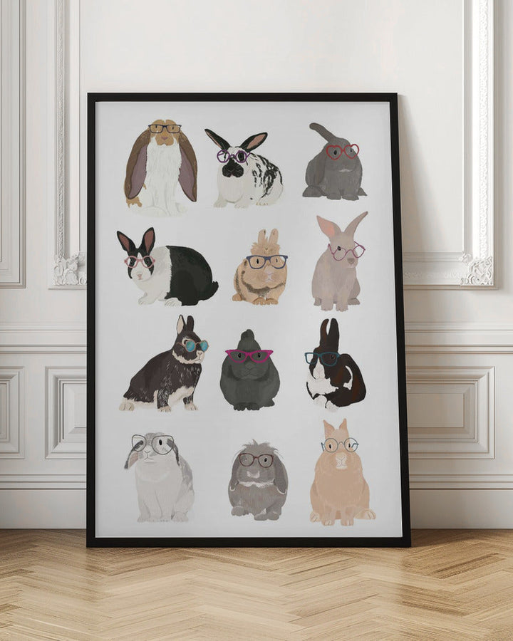Rabbit Family - Stretched Canvas, Poster or Fine Art Print I Heart Wall Art