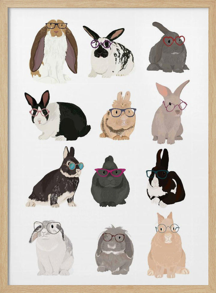 Rabbit Family - Stretched Canvas, Poster or Fine Art Print I Heart Wall Art