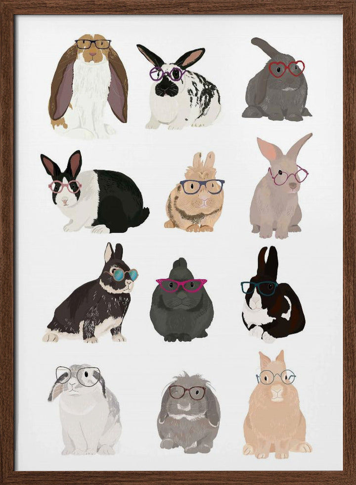 Rabbit Family - Stretched Canvas, Poster or Fine Art Print I Heart Wall Art