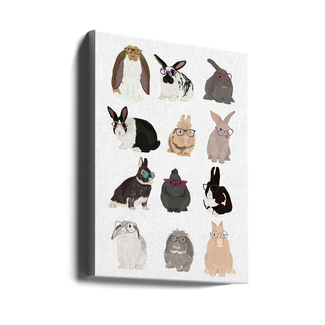 Rabbit Family - Stretched Canvas, Poster or Fine Art Print I Heart Wall Art