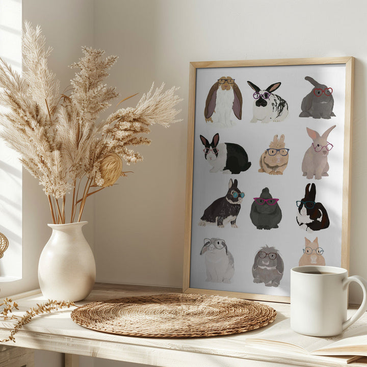 Rabbit Family - Stretched Canvas, Poster or Fine Art Print I Heart Wall Art