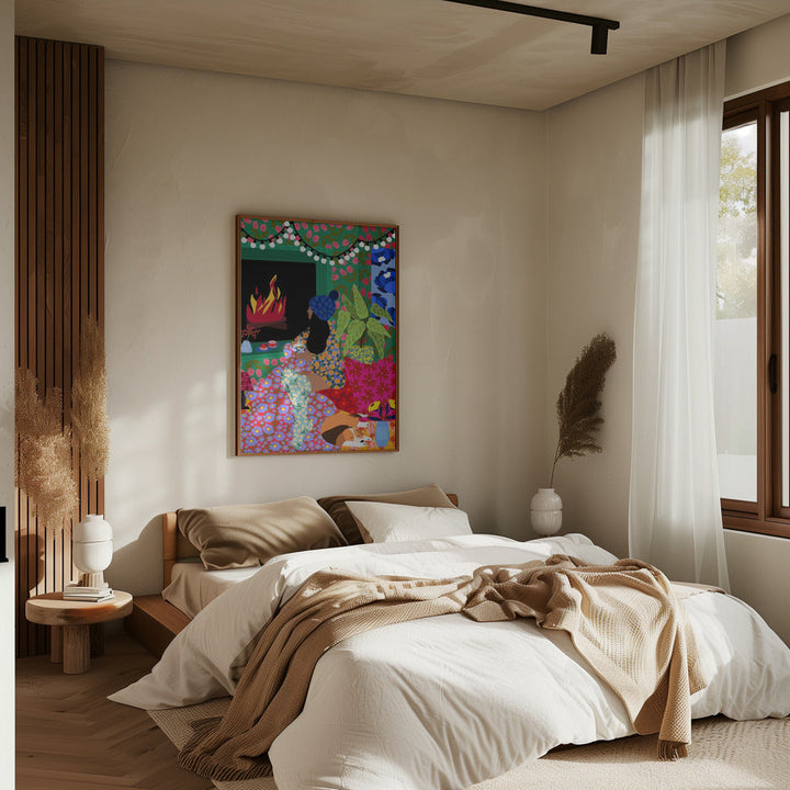 9933x14043 Din 104 Relaxing In Front of My Fireplace - Stretched Canvas, Poster or Fine Art Print I Heart Wall Art