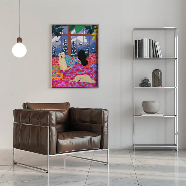 9933x14043 Din 107 In Bed Looking At the View - Stretched Canvas, Poster or Fine Art Print I Heart Wall Art