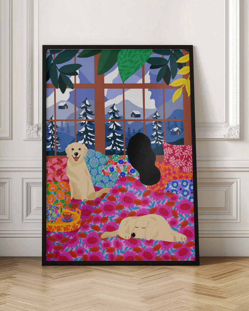 9933x14043 Din 107 In Bed Looking At the View - Stretched Canvas, Poster or Fine Art Print I Heart Wall Art