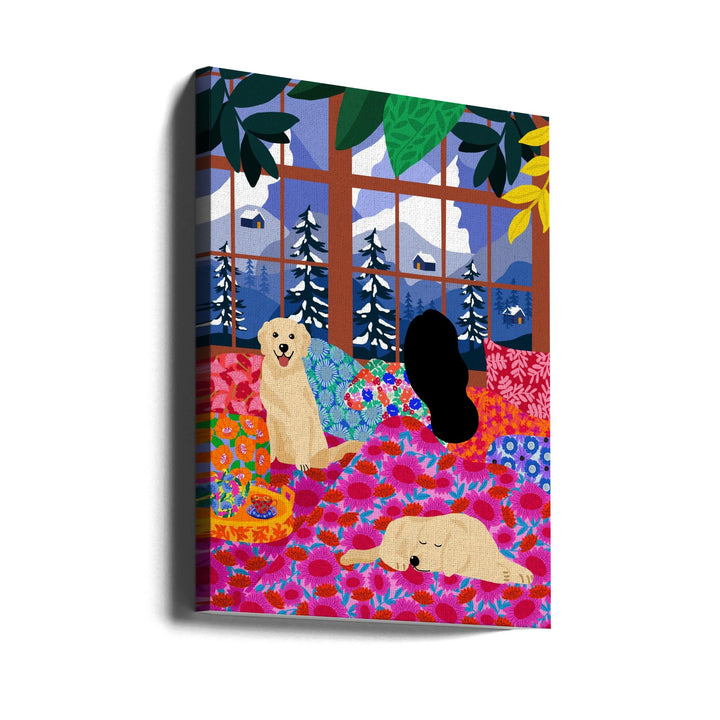 9933x14043 Din 107 In Bed Looking At the View - Stretched Canvas, Poster or Fine Art Print I Heart Wall Art