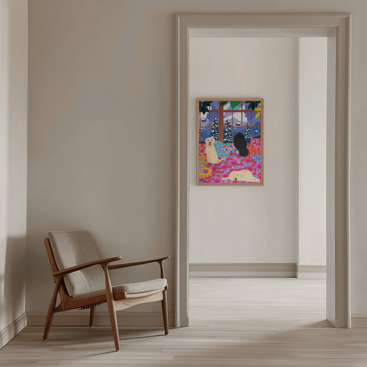 9933x14043 Din 107 In Bed Looking At the View - Stretched Canvas, Poster or Fine Art Print I Heart Wall Art