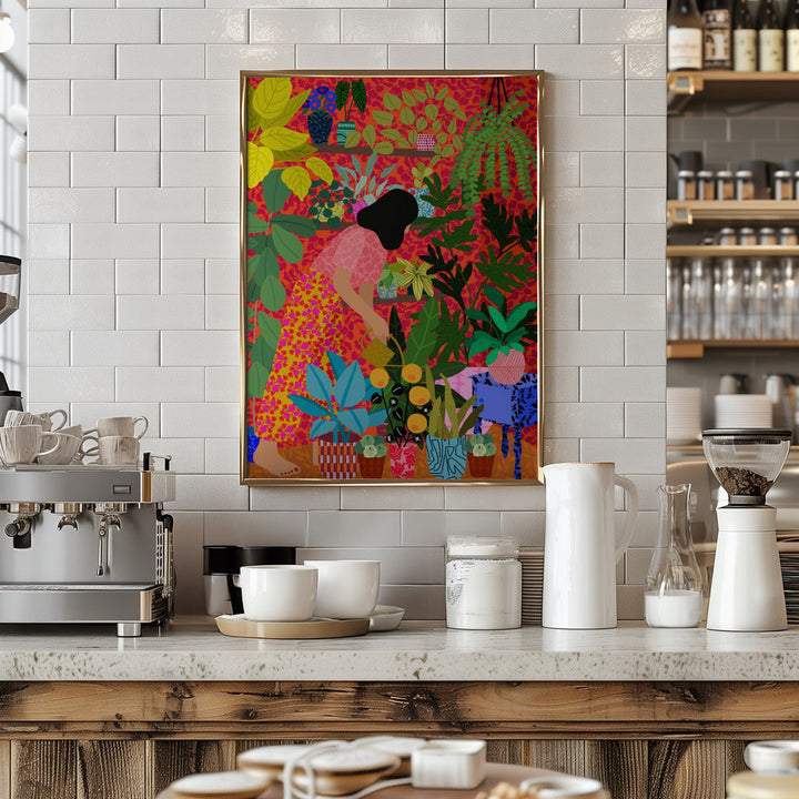 9933x14043 Din 112 Watering My Plants - Stretched Canvas, Poster or Fine Art Print I Heart Wall Art