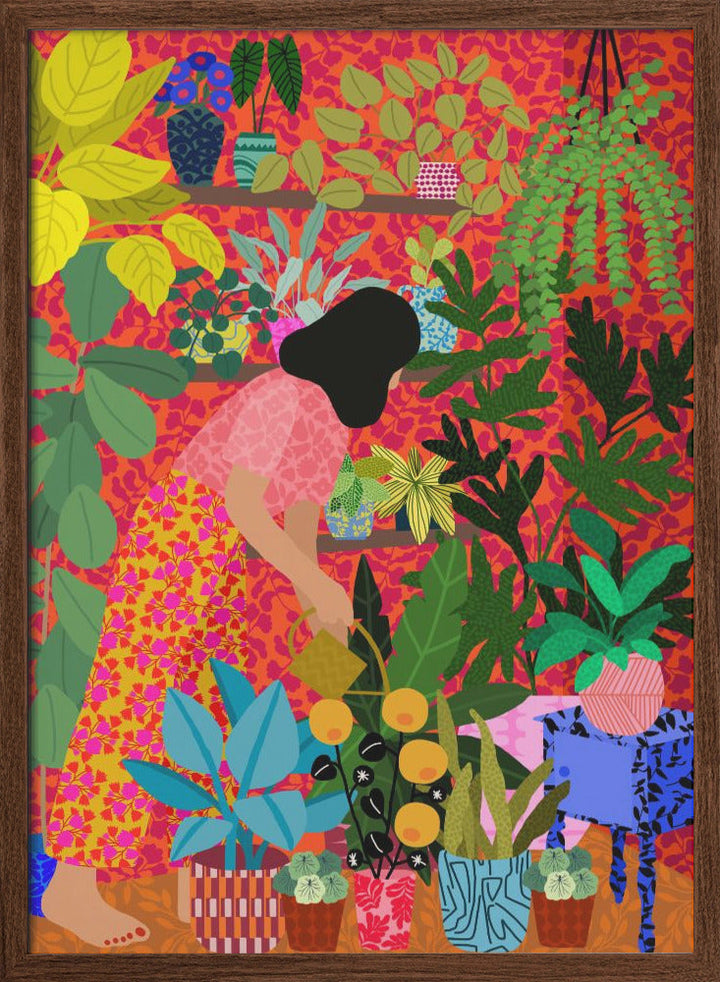 9933x14043 Din 112 Watering My Plants - Stretched Canvas, Poster or Fine Art Print I Heart Wall Art