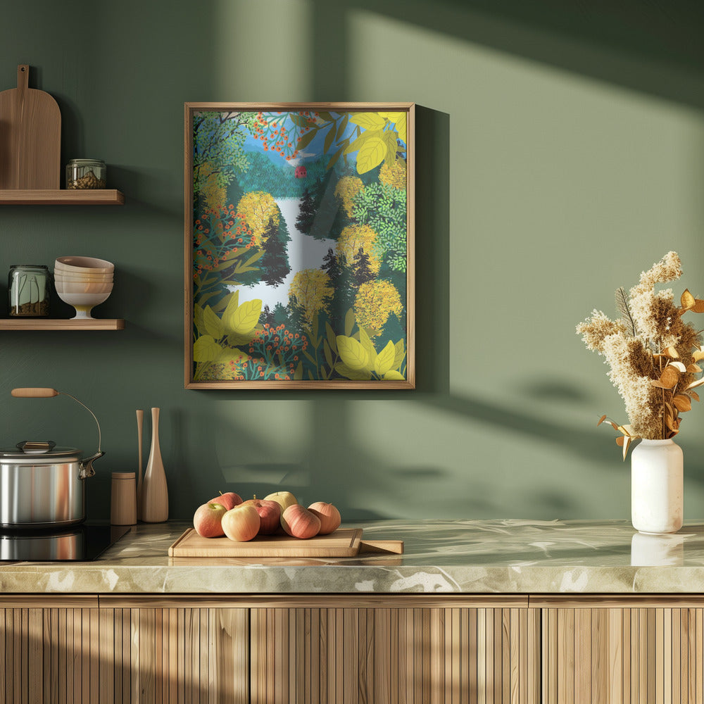 9933x14043 Din 127 View From the Mountain - Stretched Canvas, Poster or Fine Art Print I Heart Wall Art