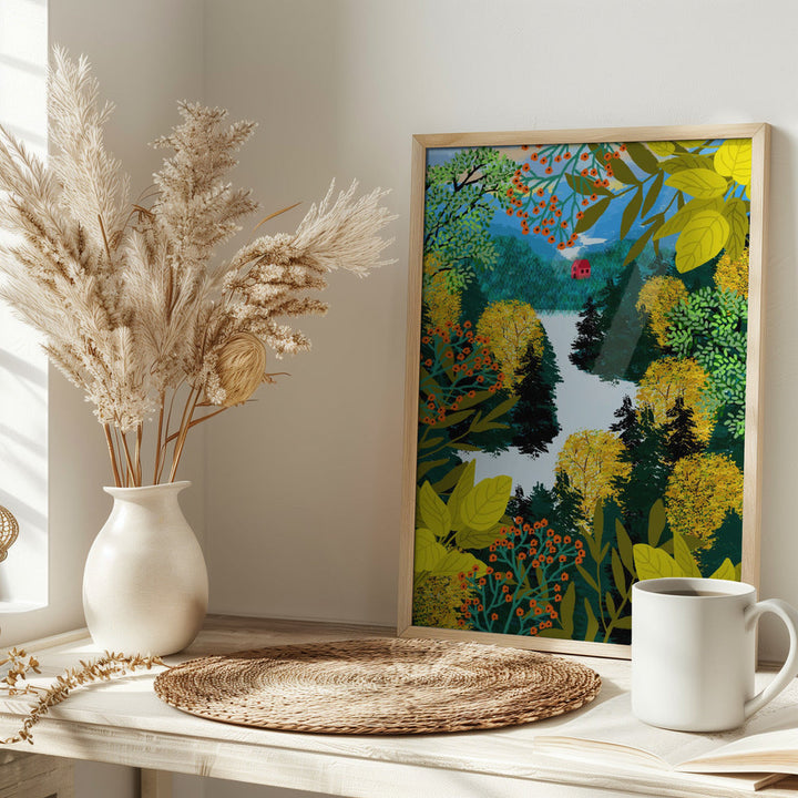9933x14043 Din 127 View From the Mountain - Stretched Canvas, Poster or Fine Art Print I Heart Wall Art
