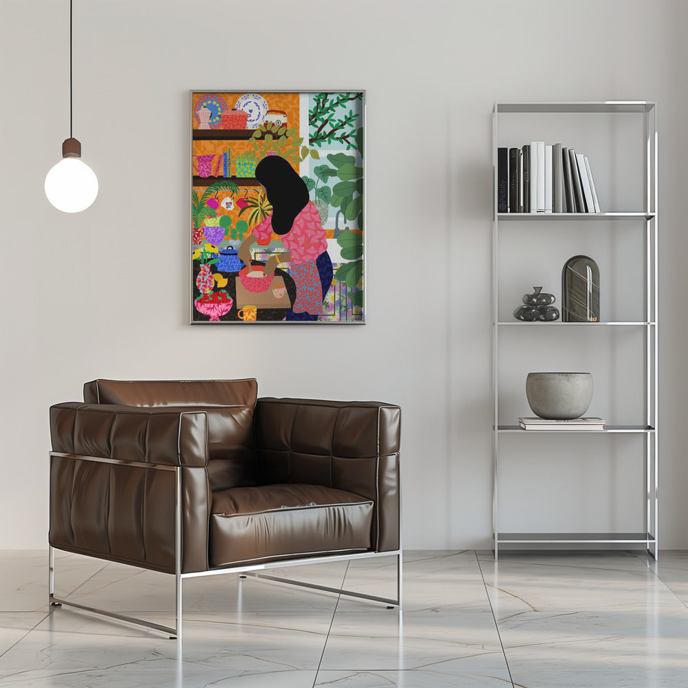 9933x14043 Din 128 Cooking My Breakfast - Stretched Canvas, Poster or Fine Art Print I Heart Wall Art