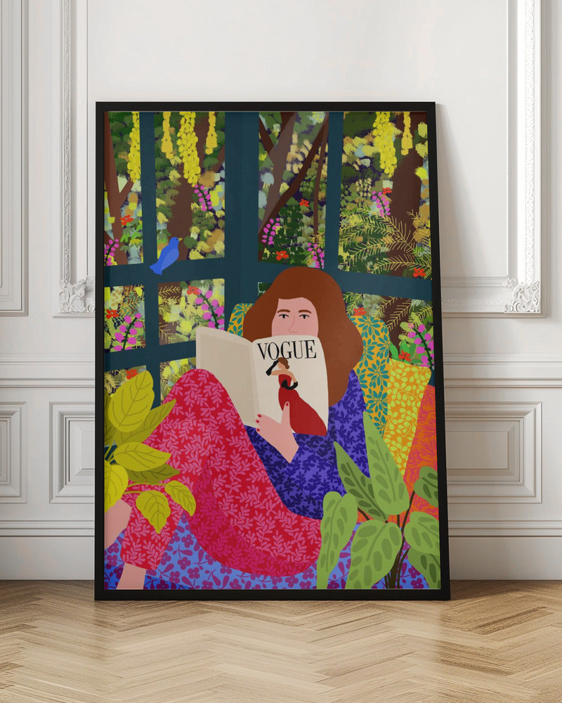 9933x14043 Din 129 Reading My Favorite Magazine - Stretched Canvas, Poster or Fine Art Print I Heart Wall Art