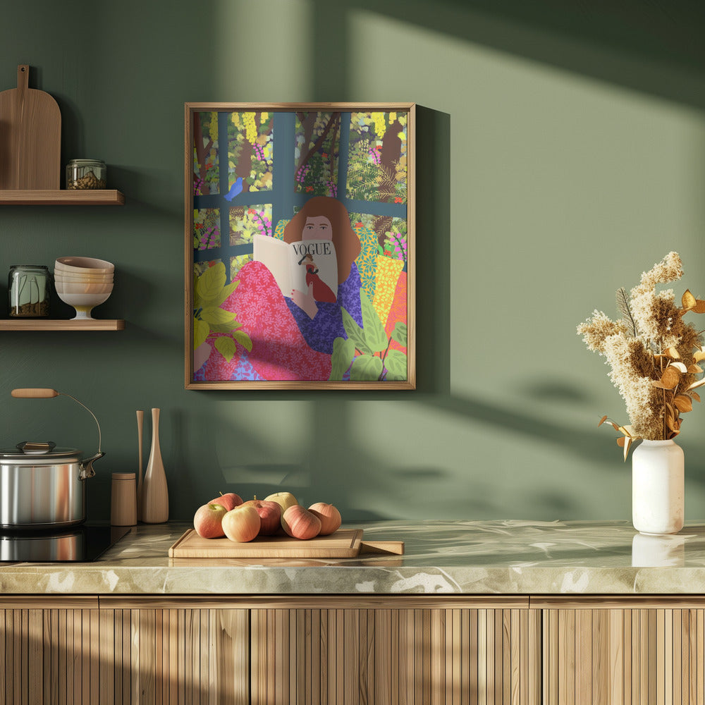 9933x14043 Din 129 Reading My Favorite Magazine - Stretched Canvas, Poster or Fine Art Print I Heart Wall Art