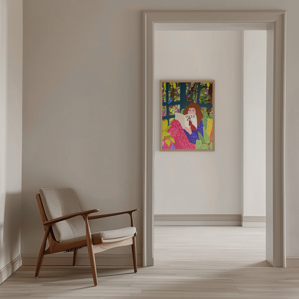 9933x14043 Din 129 Reading My Favorite Magazine - Stretched Canvas, Poster or Fine Art Print I Heart Wall Art