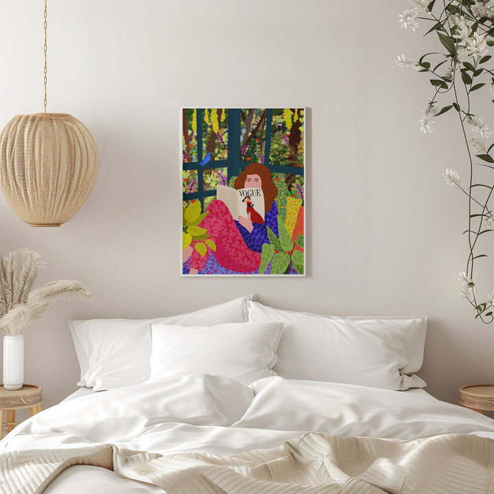 9933x14043 Din 129 Reading My Favorite Magazine - Stretched Canvas, Poster or Fine Art Print I Heart Wall Art